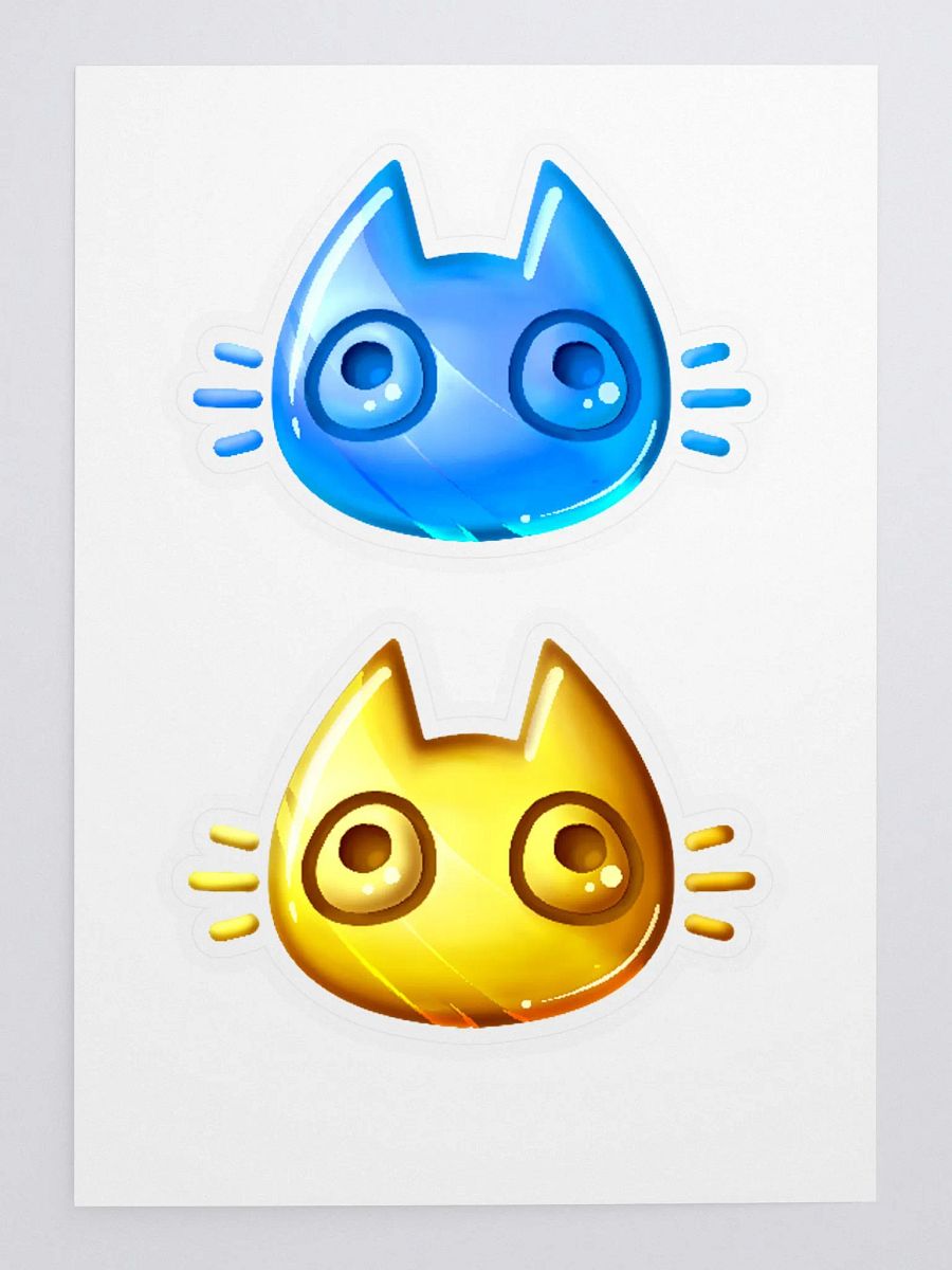 Blue and Gold cat face stickers product image (3)