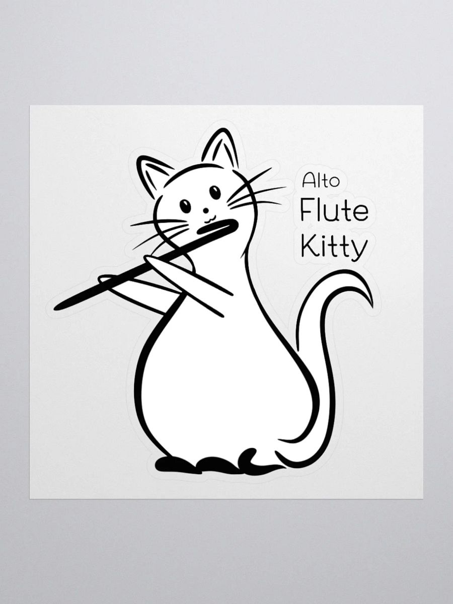 Whimsical Kiss Cut Alto Flute Kitty Sticker product image (1)