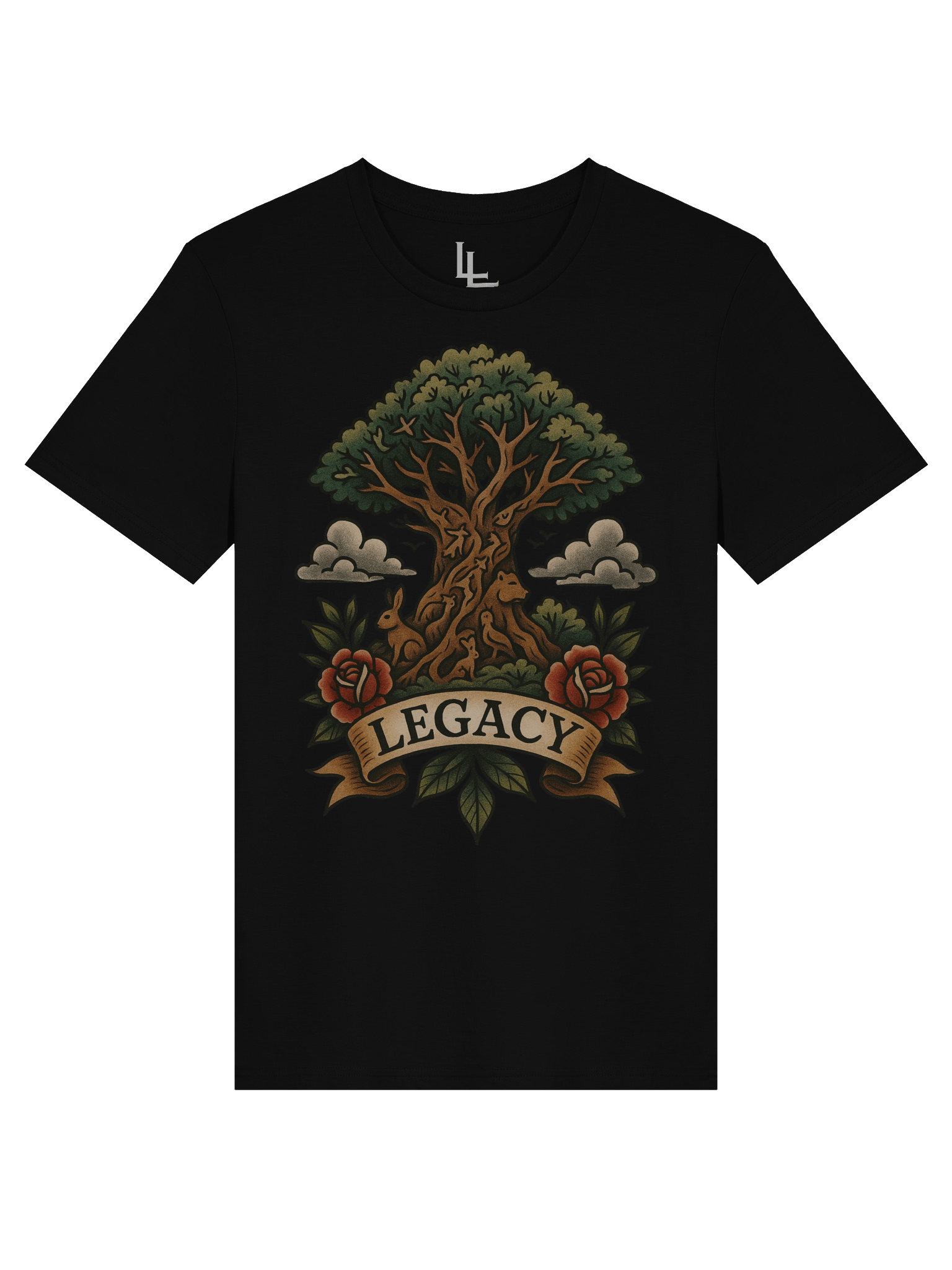 Neo-Traditional Animal Kingdom Tee | Black product image (1)