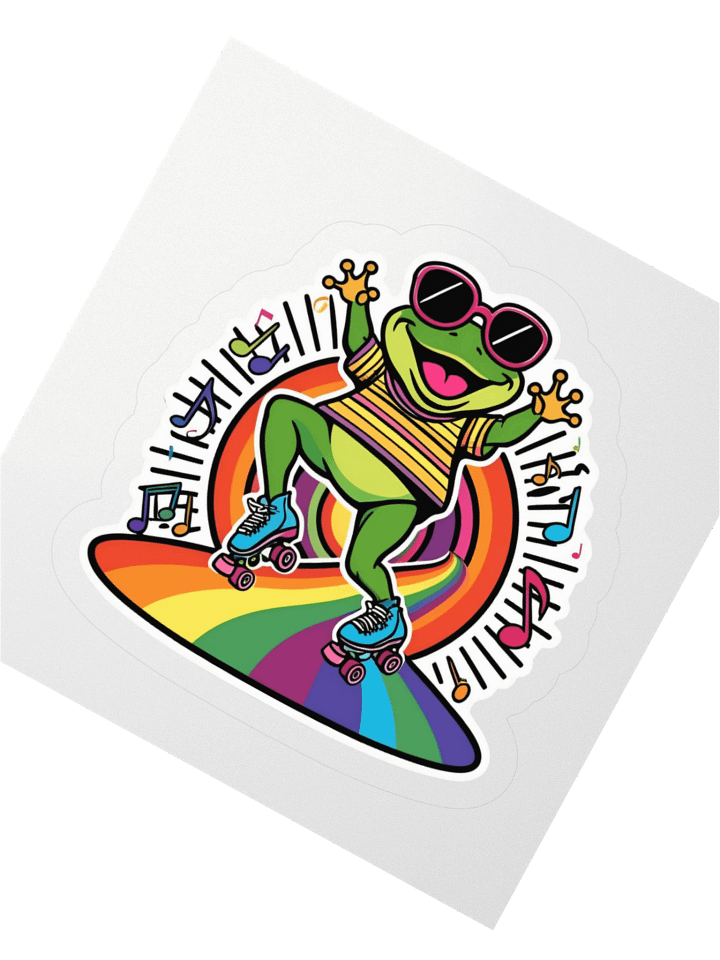 Funky Frog Roller Skating Sticker product image (2)