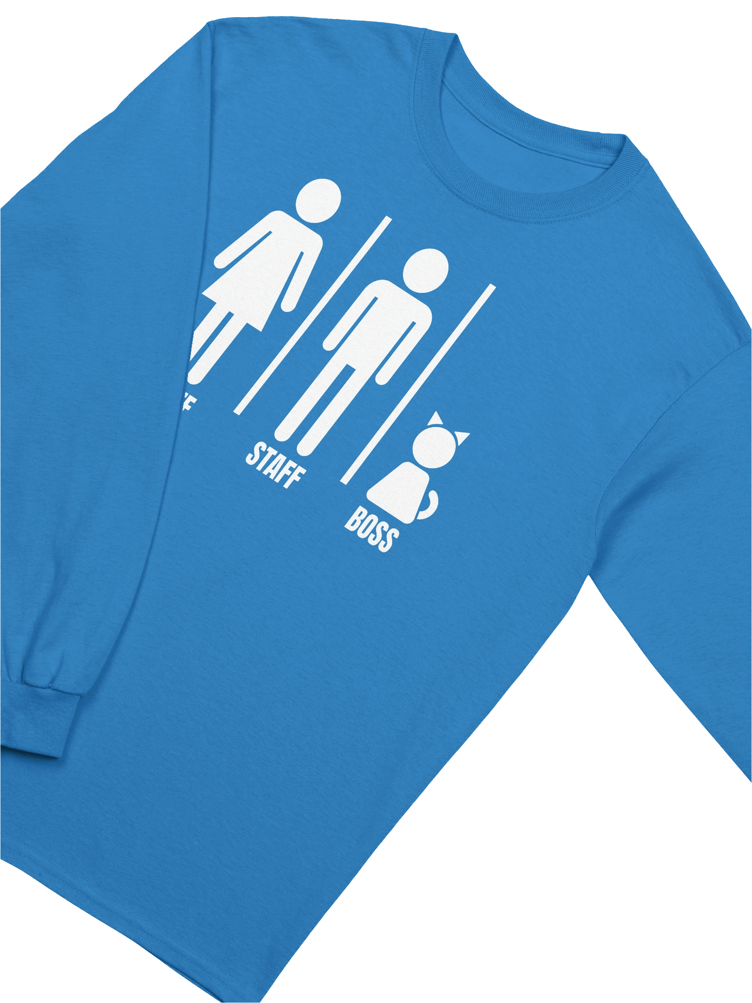 Bathroom Sign with Cat the Boss - Unisex Adult Long Sleeve T-shirt product image (3)