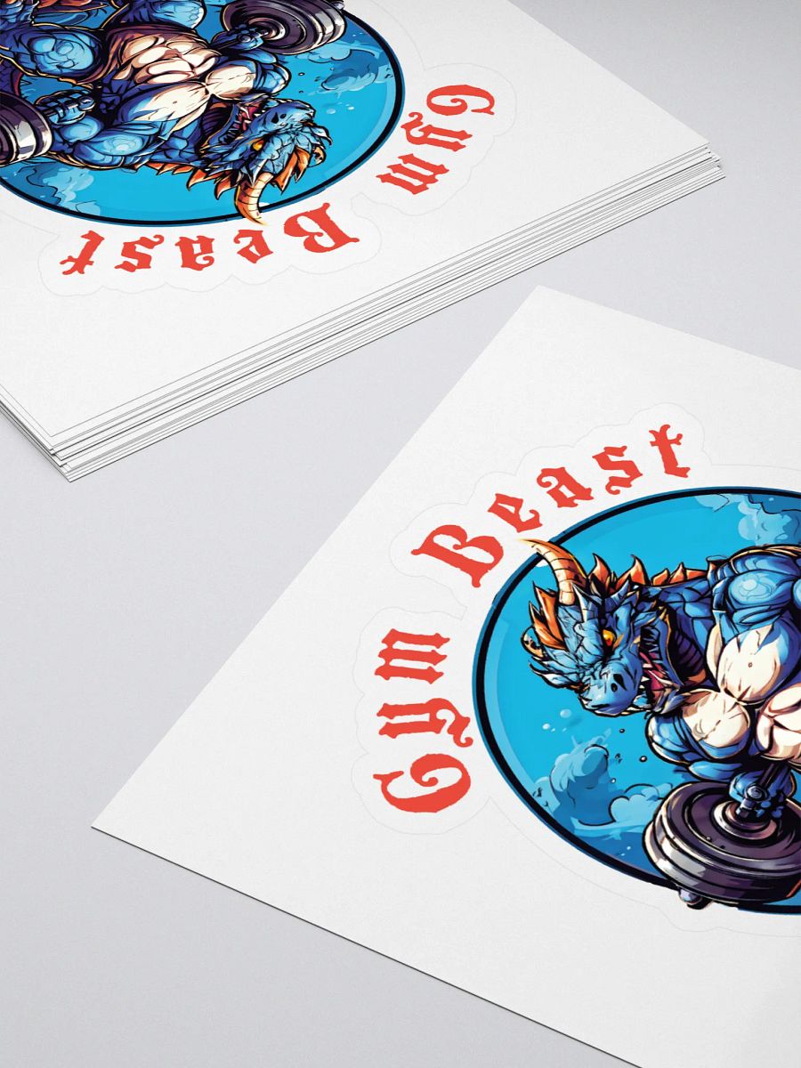 Gym Beast - Cool Strong Muscular Dragon Lifting Weights Kiss Cut Stickers - Best Gift for Gym Lovers product image (4)