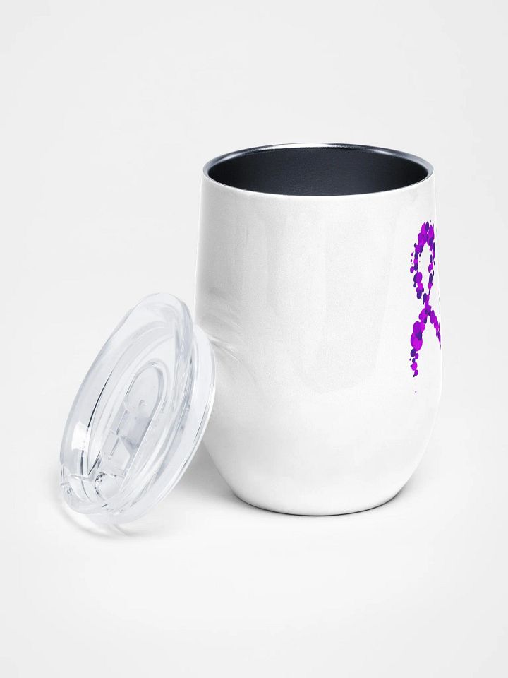 Chronic Pain Warrior Bubble Ribbon stainless steel Wine Tumbler (12oz) product image (2)