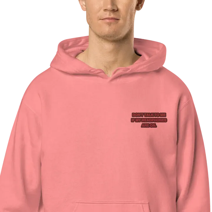 L.C. HEADPHONES ON (cherry design) embroidered pigment hoodie product image (2)