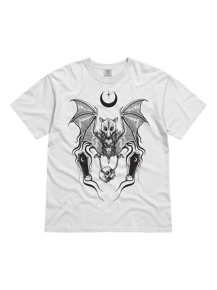White Gothic Bat and Skull Comfort Tee product image (3)