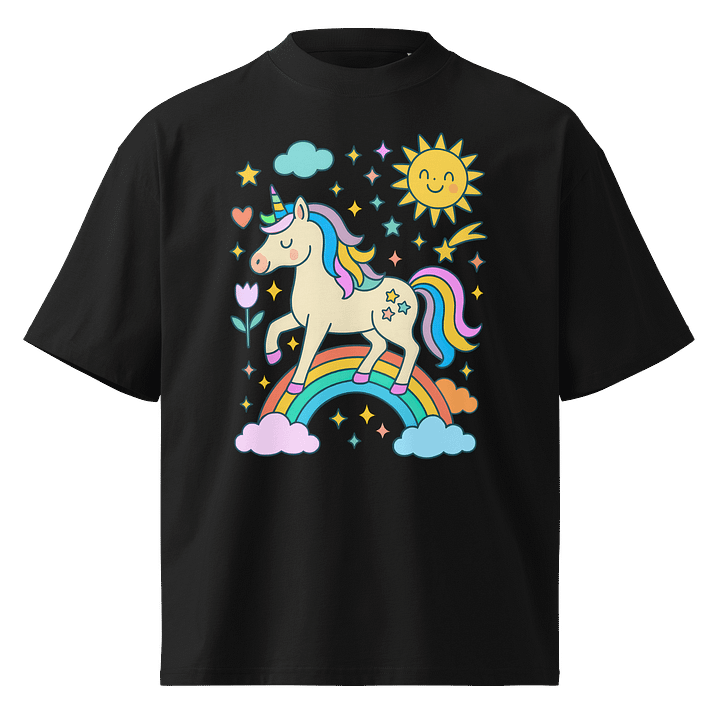Sunshine Unicorn - Dollhouse Color Burst Aesthetic - Stanley/Stella Unisex Organic Oversized T-Shirt SATU020 product image (1)