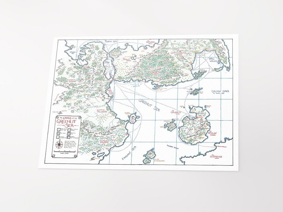 "The Lands of the Greenlit Sea" | Printed Map product image (5)
