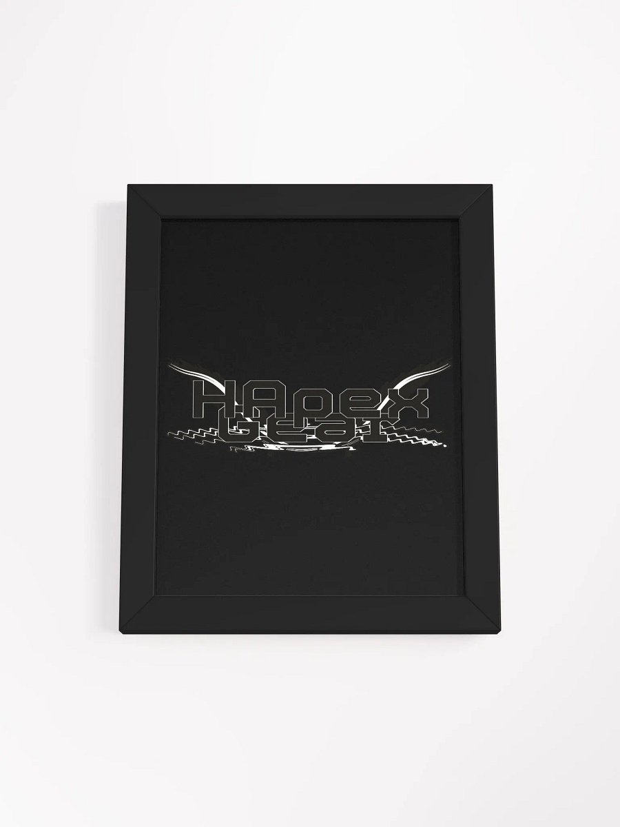 Framed - Black - High-Quality Matte Poster - Embroidered - Black HApex Gear White Logo product image (1)