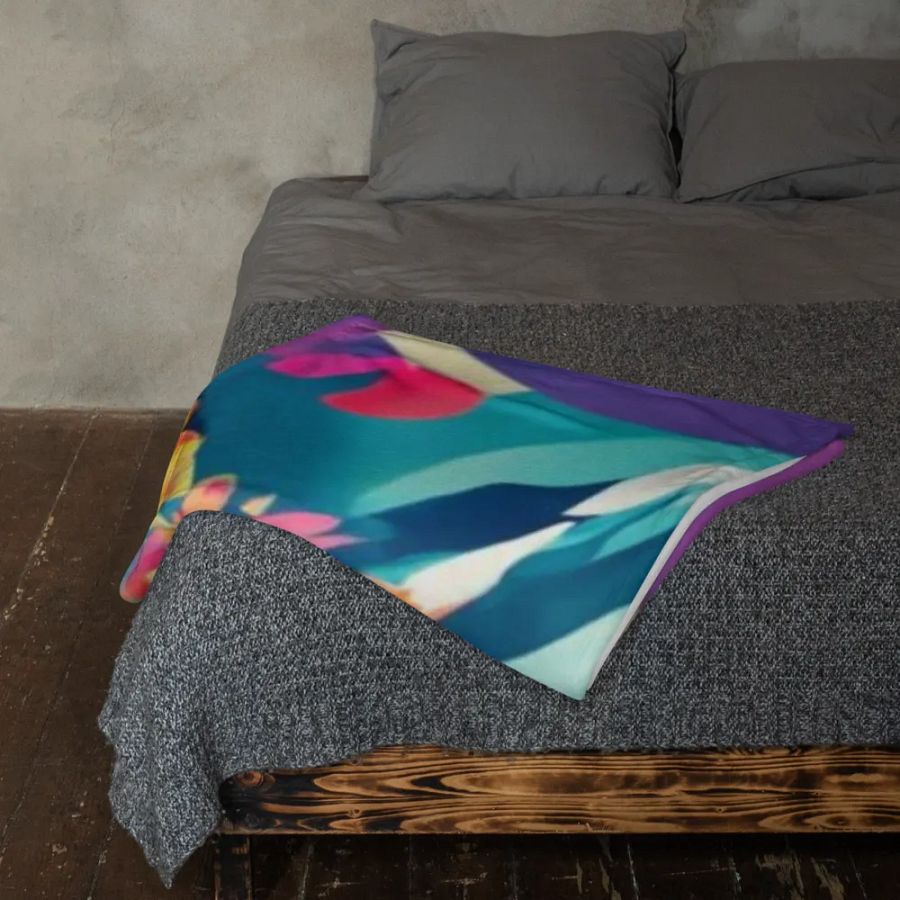 Pretty Floral Fox Face Throw Blanket product image (12)