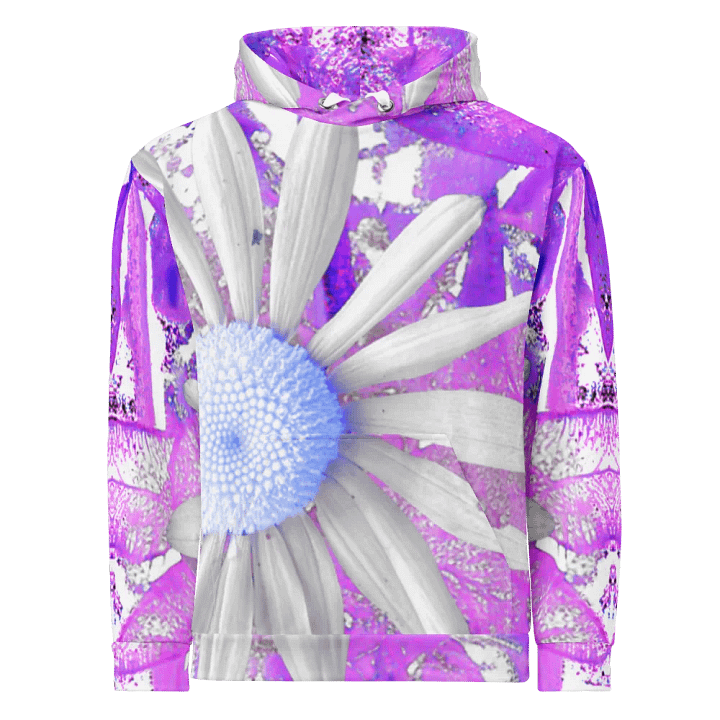Cool Vivid Abstract Daisy Flower Unisex Pull Over Hoodie product image (2)