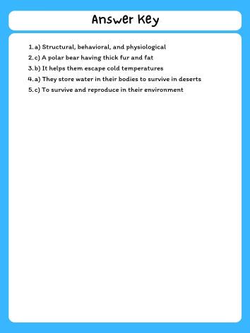 Animal Traits Reading Comprehension Passage & Questions product image (3)