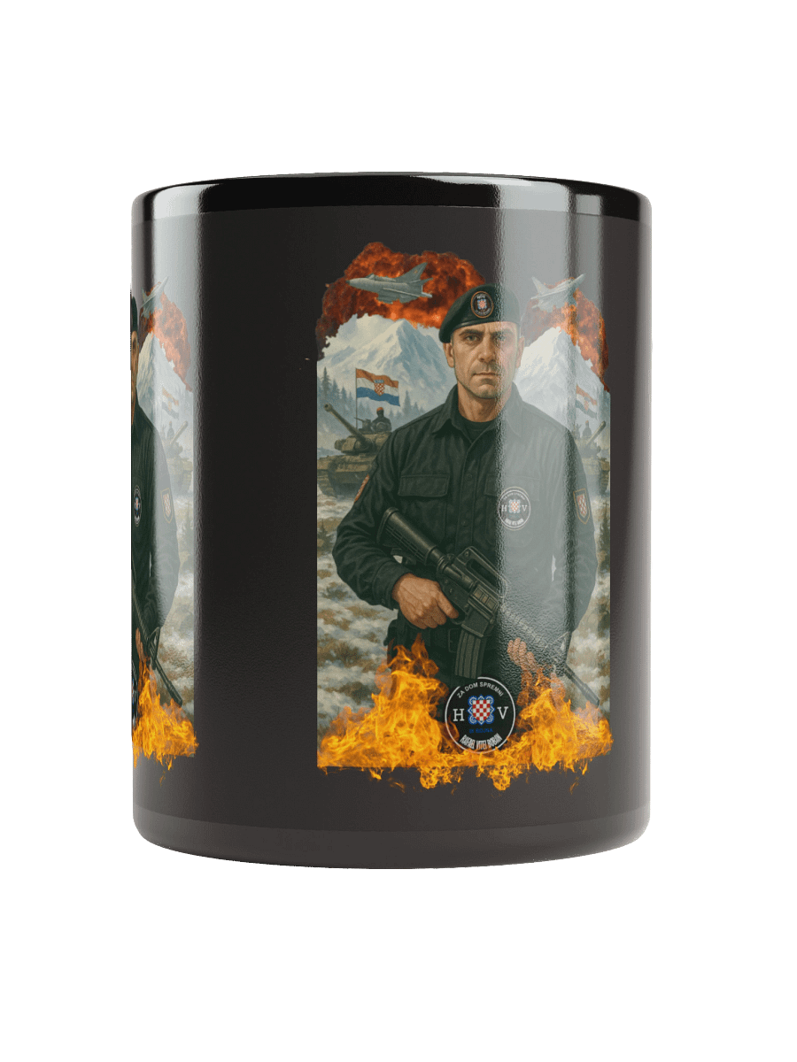 Military Emblem Black Mug 9.bojna hos product image (10)