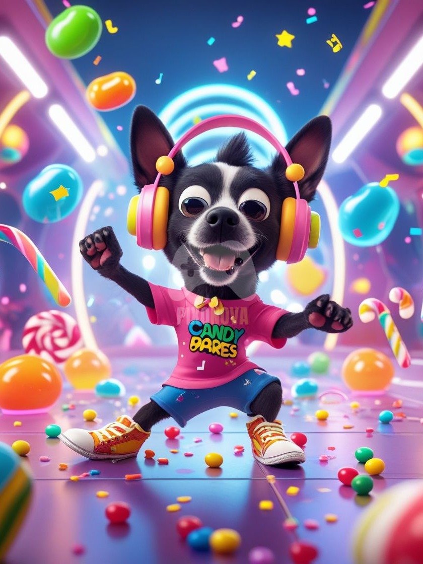 Pixel Party Parade – Track 5: Jellybean Jam (Dog Mascot Edition) | 1120x1120 px | 4 Variations | PNG + PDF product image (4)