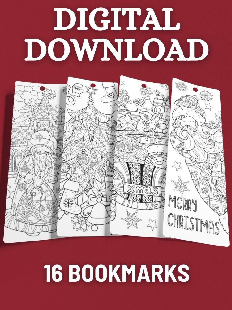 Printable Christmas Coloring Bookmarks - 2