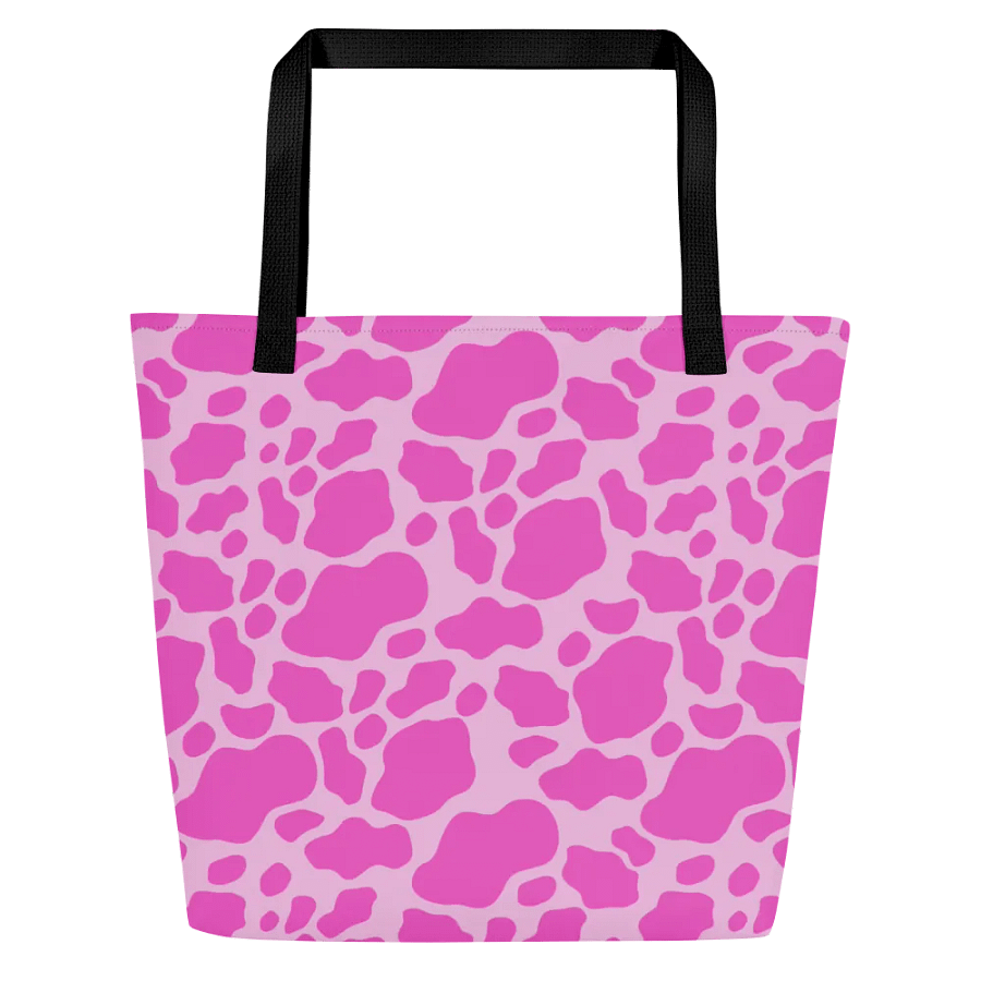 Cow Print Tote bag with Pocket - Pink product image (3)
