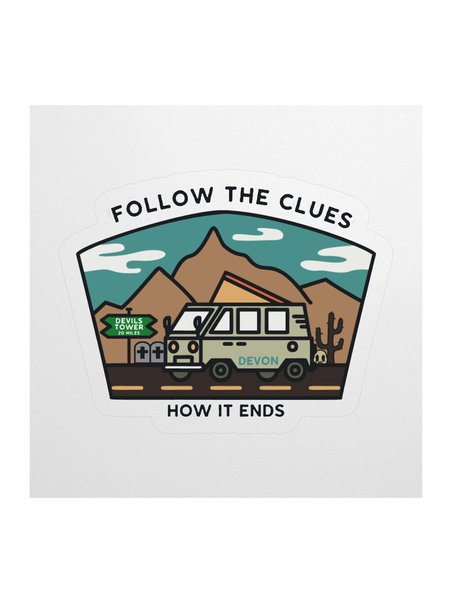 FOLLOW THE CLUES, Devon Sticker product image (1)