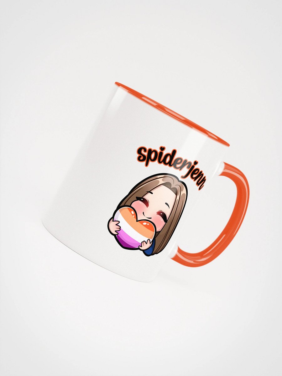 SpiderJenn Lesbian Heart Mug (Orange) product image (4)