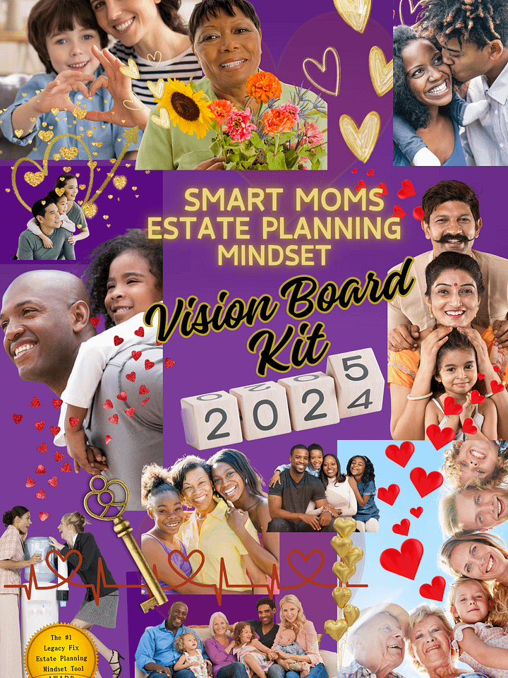 SMART MOMS ESTATE PLANNING MINDSET VISION BOARD KIT 2024-2025 product image (1)