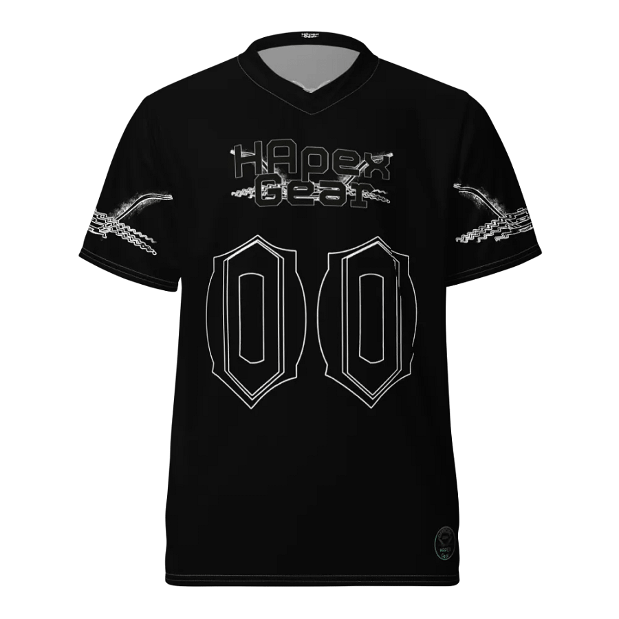 French - Black - Recycled Unisex Sports Jersey - Black HApex Gear Black Logo product image (3)