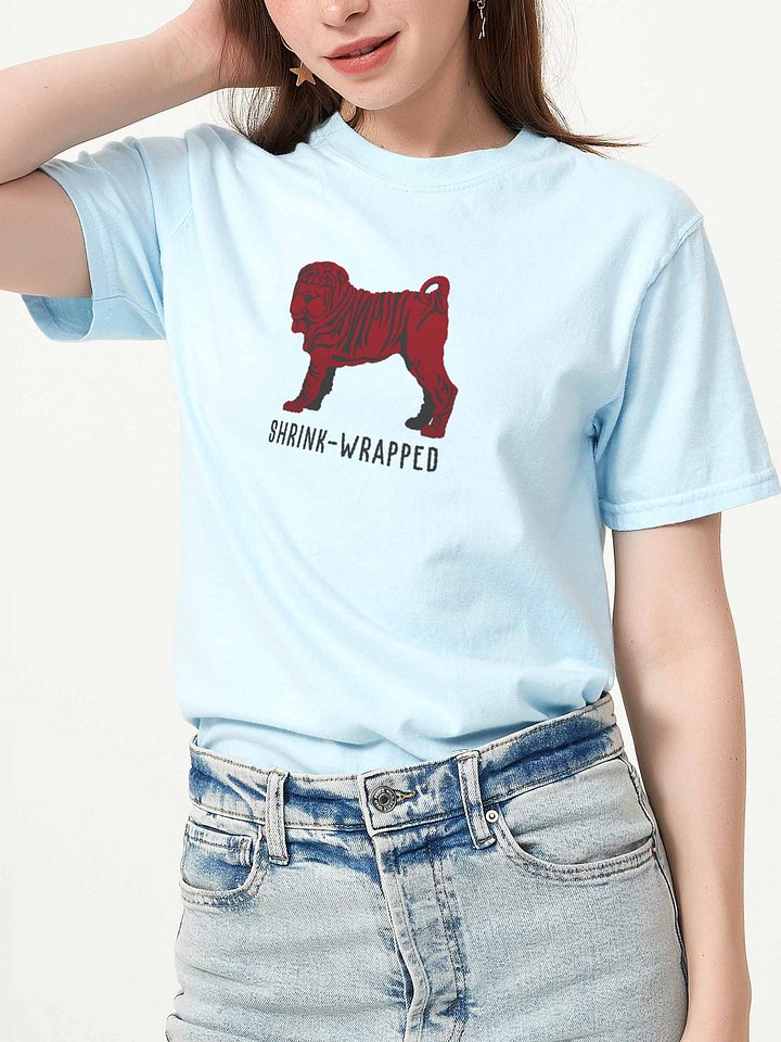 Shrink-Wrapped T-Shirt(Embroidered) of a Chinese Shar-Pei(Chocolate) product image (2)