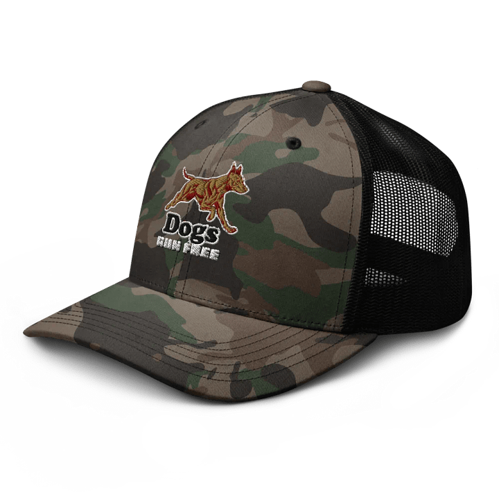 Dogs Run Free Camo Trucker Hat product image (2)