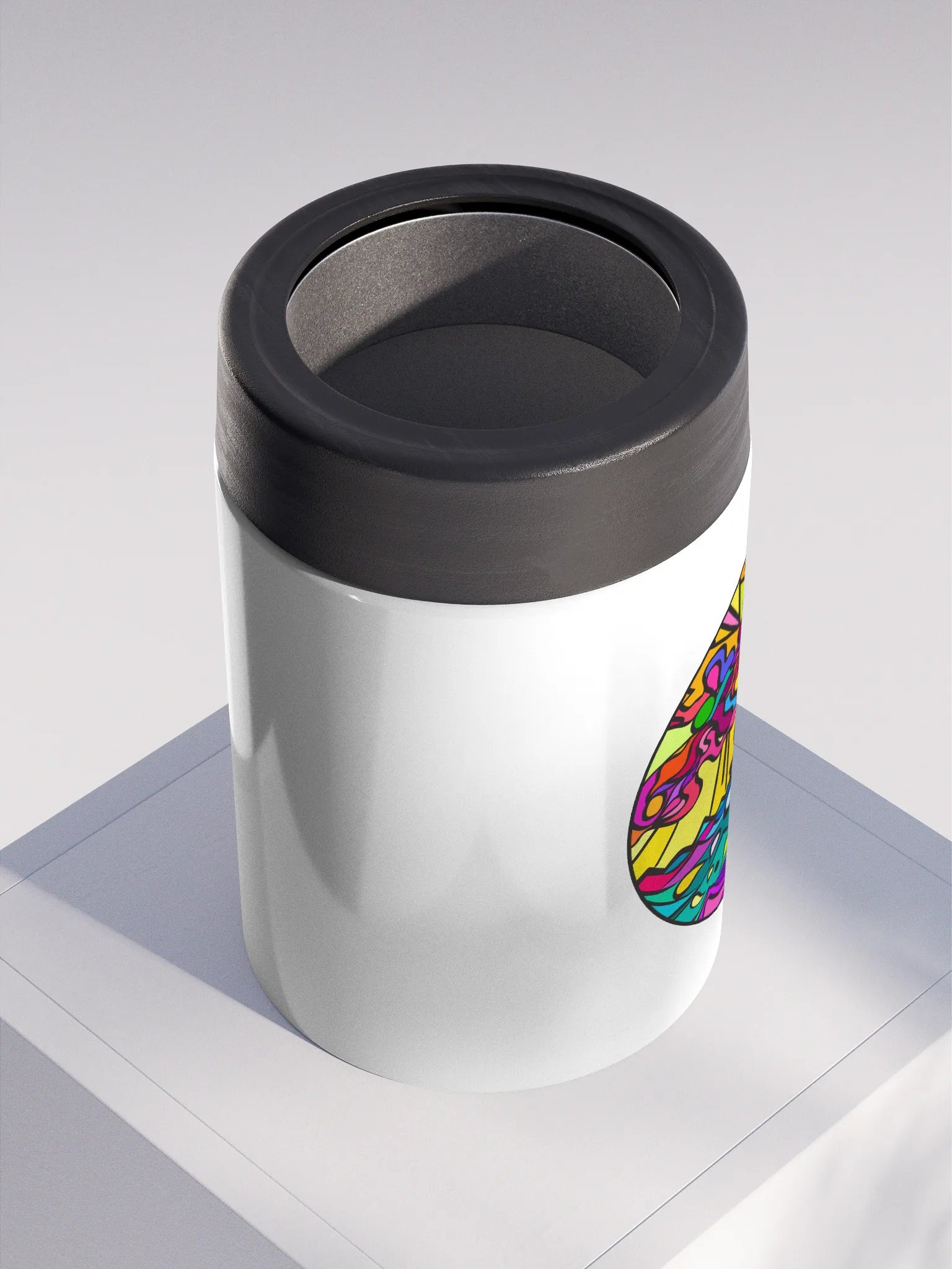 Vibrant Swirl Stainless Steel Koozie - Wave at Sunset product image (2)