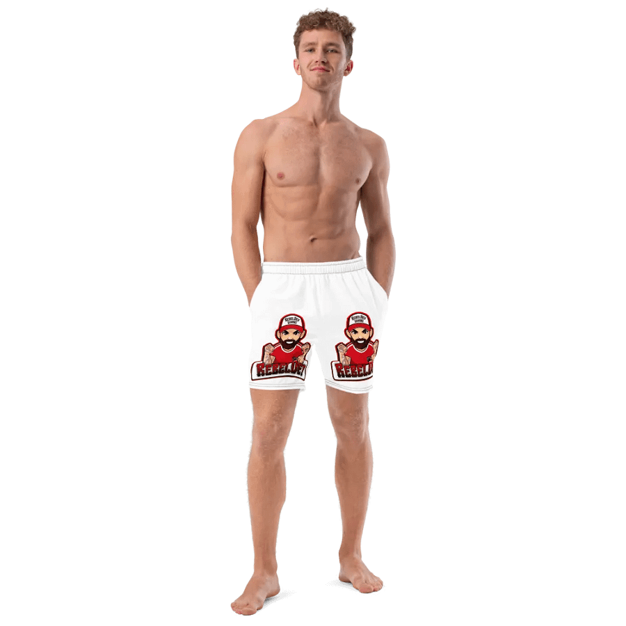 RebelDev white swim trunks product image (10)