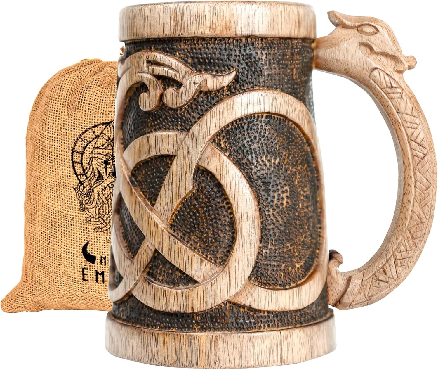 Premium Handcrafted Wooden Viking Beer Mug | 100% Authentic Norse Tankard for Ale, Mead & Glory product image (2)