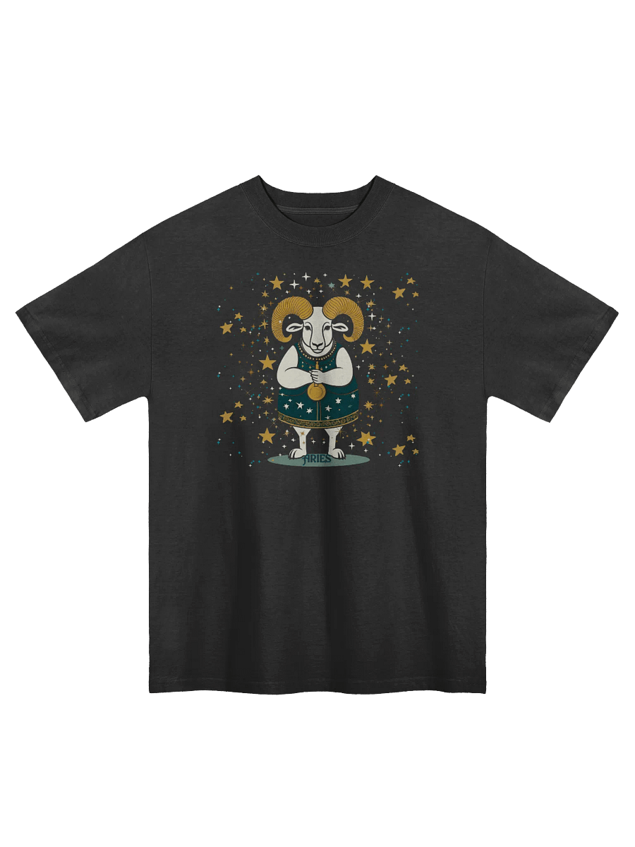 Aries 2025, Adorable Ram, Black Tee product image (1)