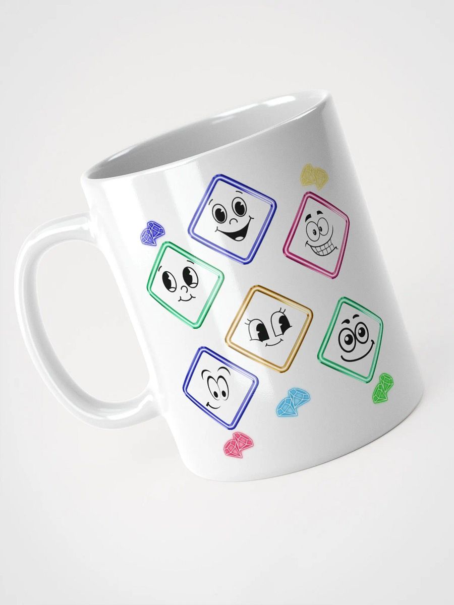Happy Diamond Faces - Colorful Artistic White Mug product image (14)