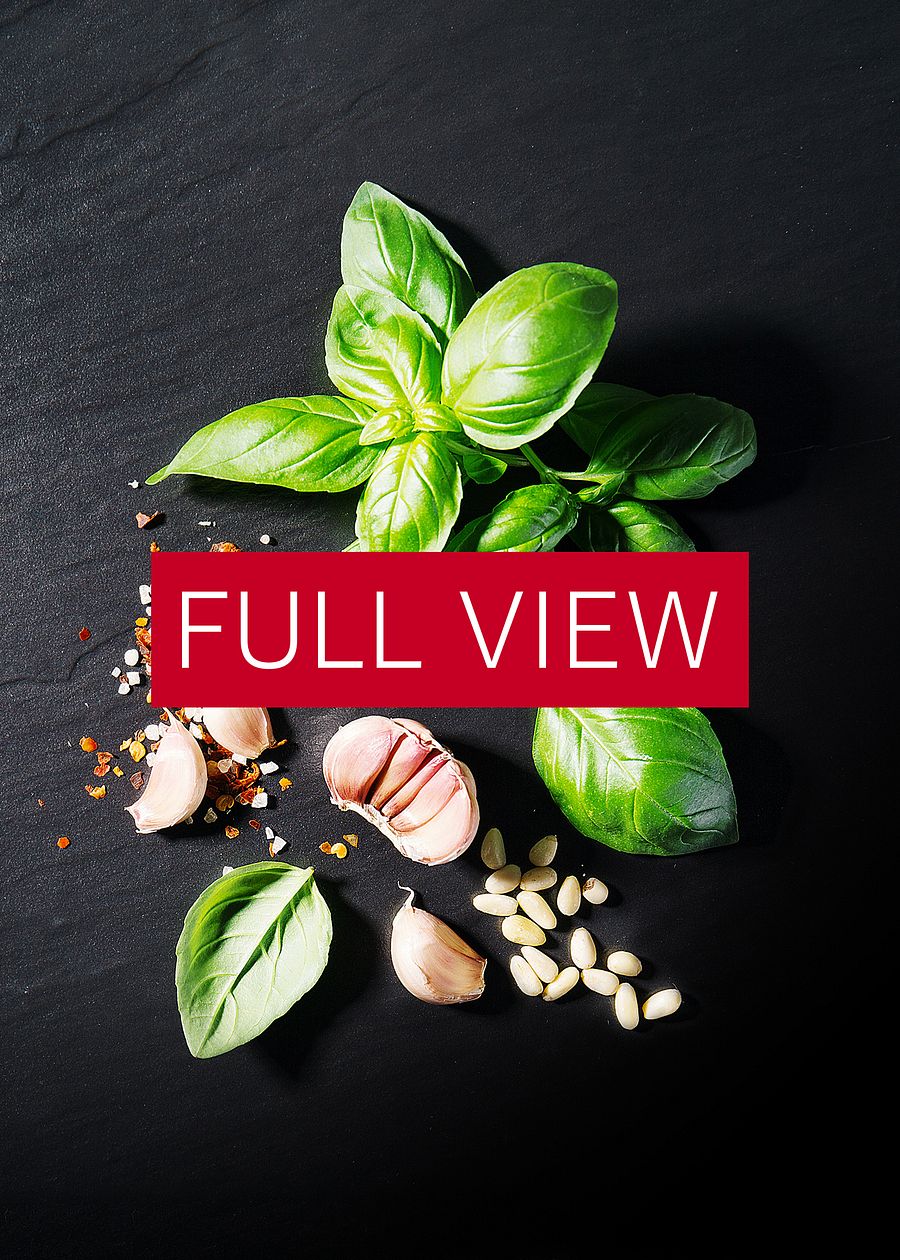 Food kitchen poster: Garlic and basil (Italian, Spanish cuisine) — Kitchen wall decor product image (3)