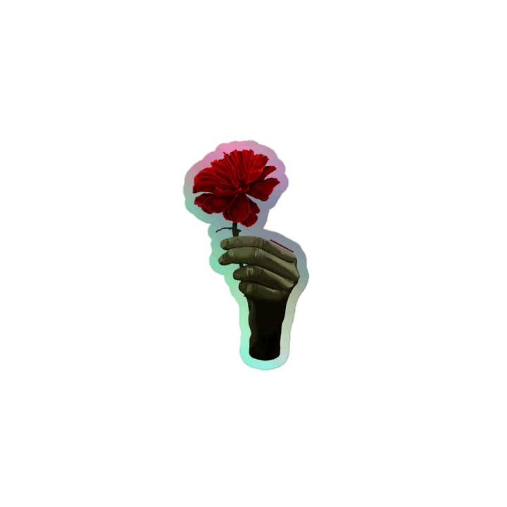 Wait For Me Red Carnation 3x3 Holofoil Sticker product image (1)