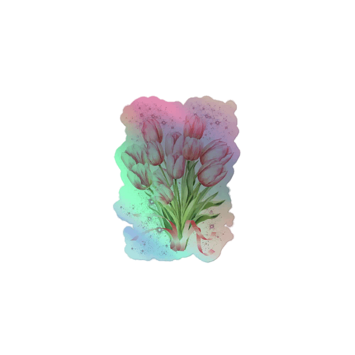 Enchanted Tulip Bouquet Holographic Sticker Set product image (1)