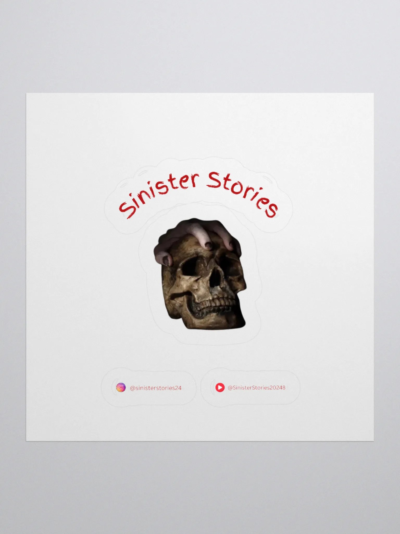 Sinister Skull Grip Sticker – Limited Edition Horror Decal product image (1)