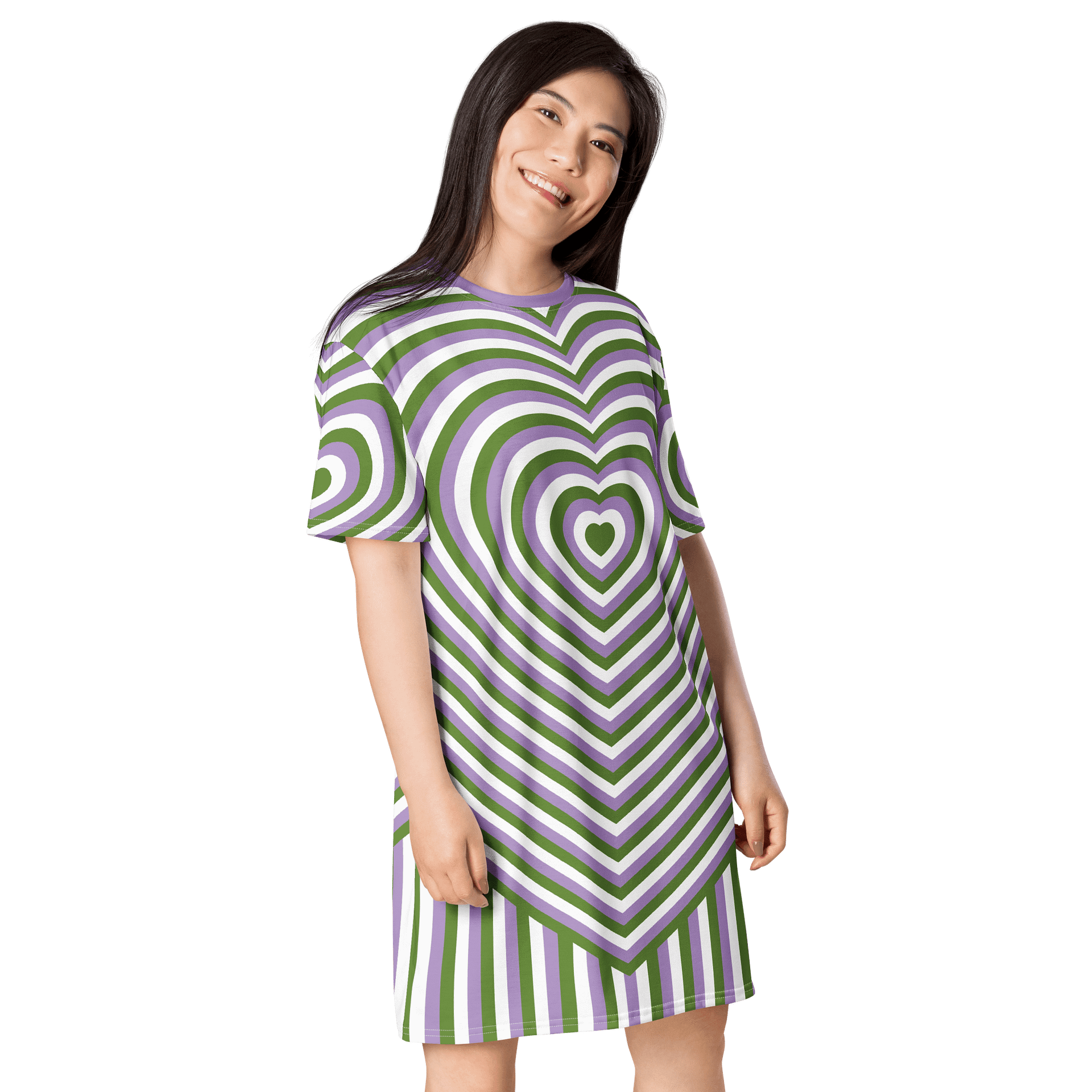 Genderqueer Pride Hearts T-shirt Dress product image (4)