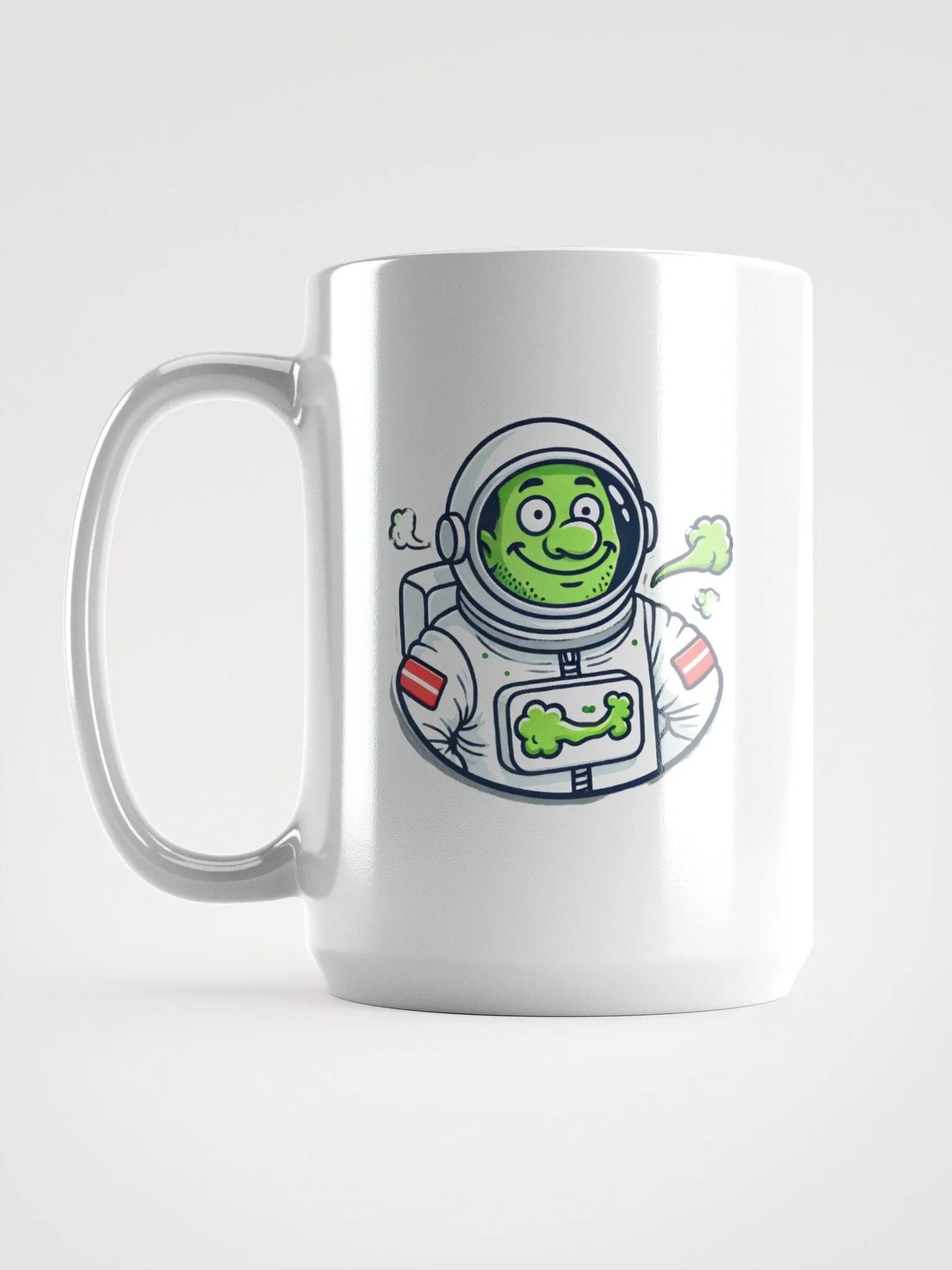 Patch-Style Sickly Astronaut with a beard on a mug product image (6)