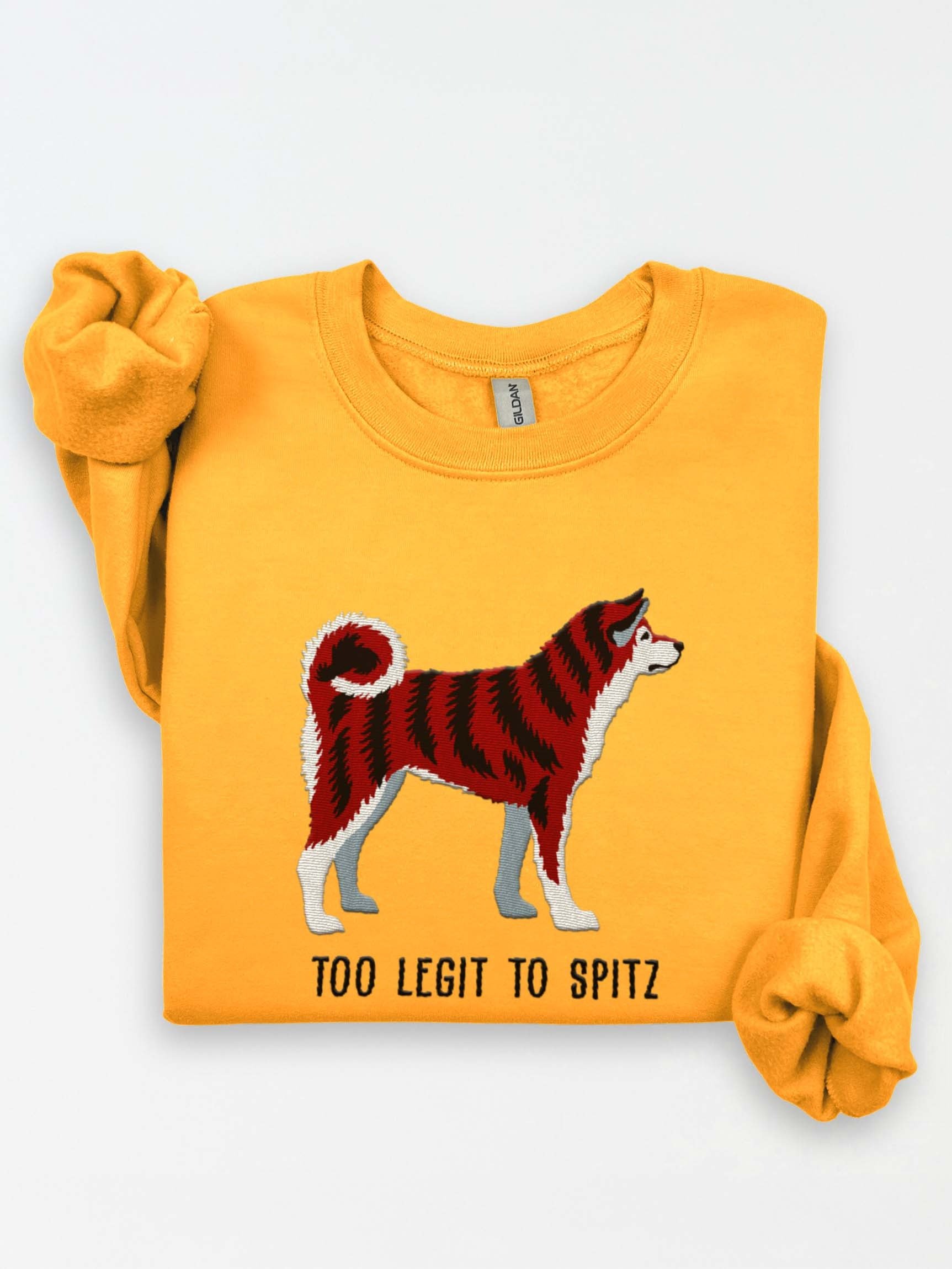 Too Legit to Spitz Sweatshirt (Embroidered) of a Japanese Akita Inu(Red Brindle) product image (1)