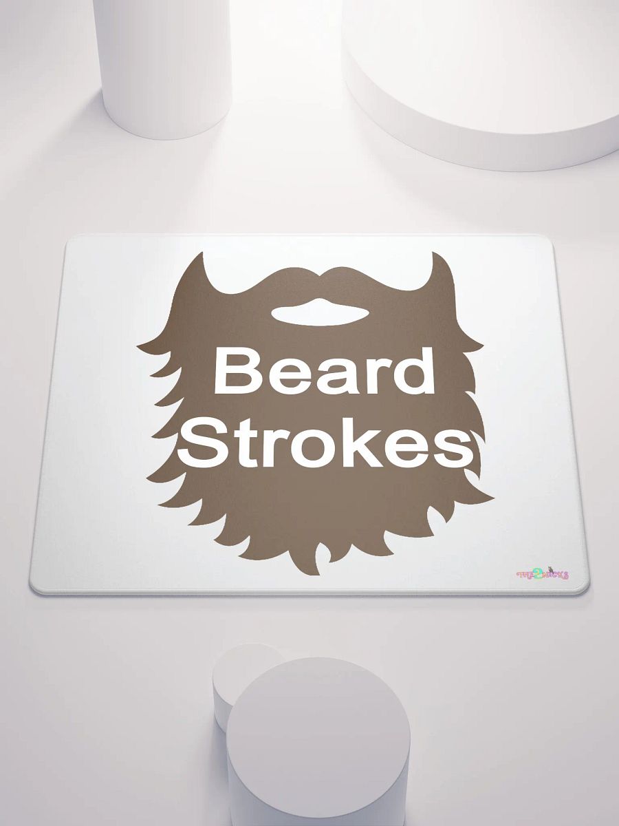 Brown Beard Strokes Gaming Mouse Pad (White) product image (2)