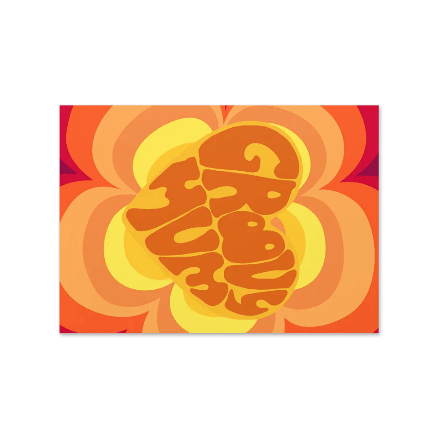 Groovy Mum terracotta retro portrait greetings card product image (11)