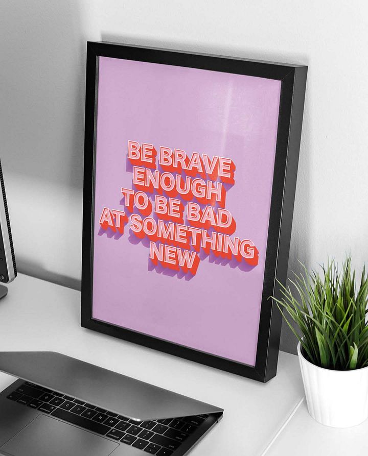 Be Brave Quote Affirmation Printable Wall Art Decor - Instant Download product image (2)