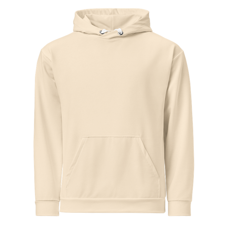 Cream Beige Solid Color Eco Friendly Pullover Unisex Hoodie product image (1)