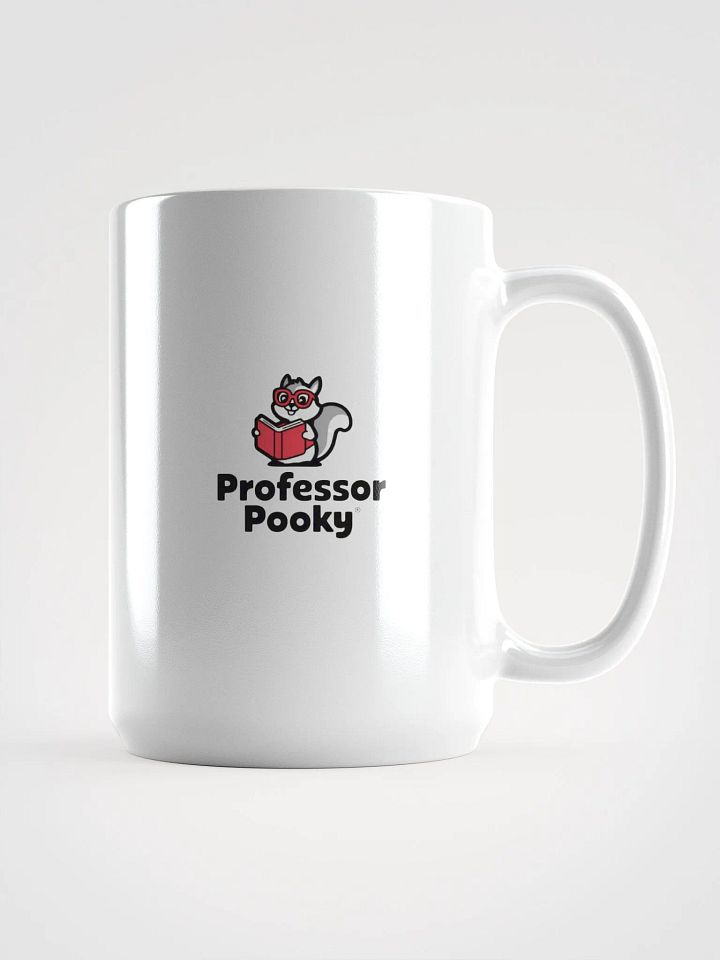 Large Mug: Professor Pooky, Red Book, Glasses and Grey Scale Squirrel product image (1)