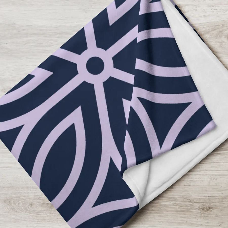 Navy Floral Intricate Blanket product image (6)