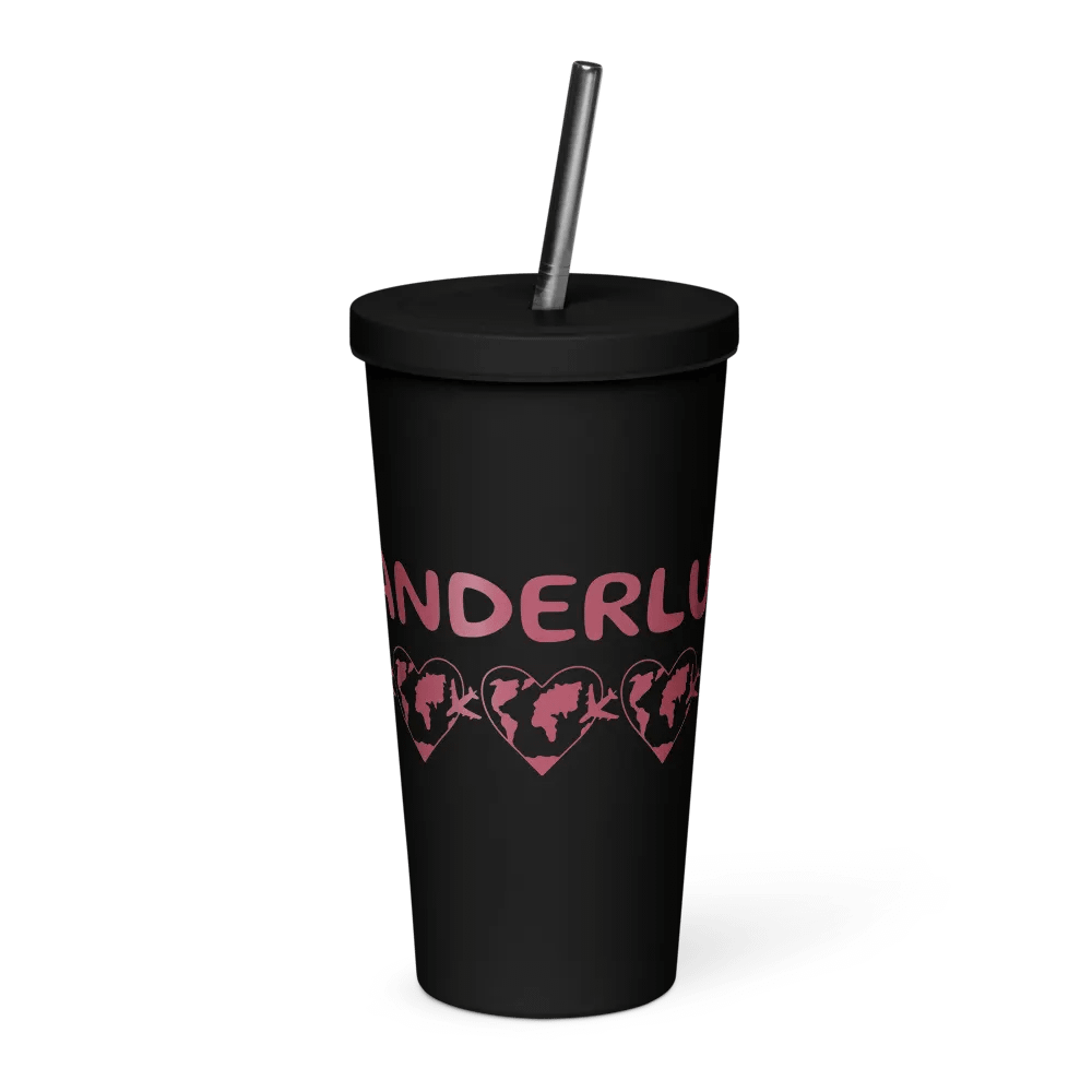 Ornate Red Insulated Tumbler with Straw product image (1)