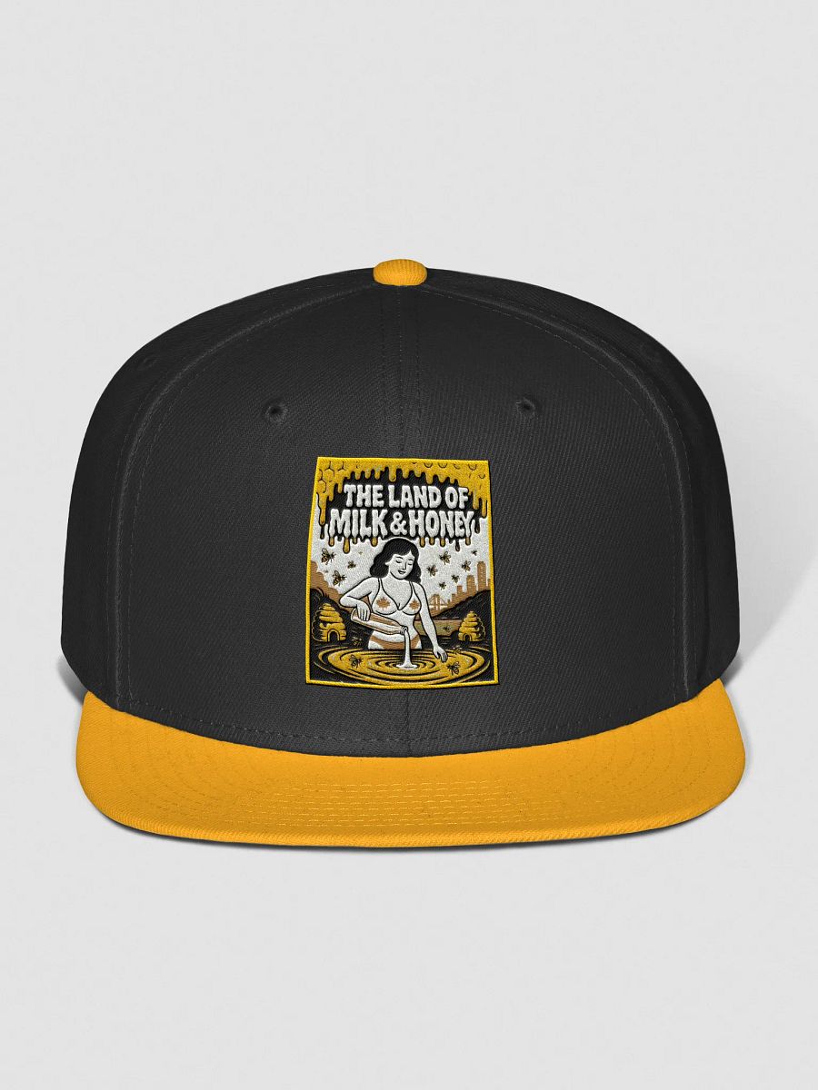 Gold "THE LAND OF MILK & HONEY" Snapback Cap product image (1)