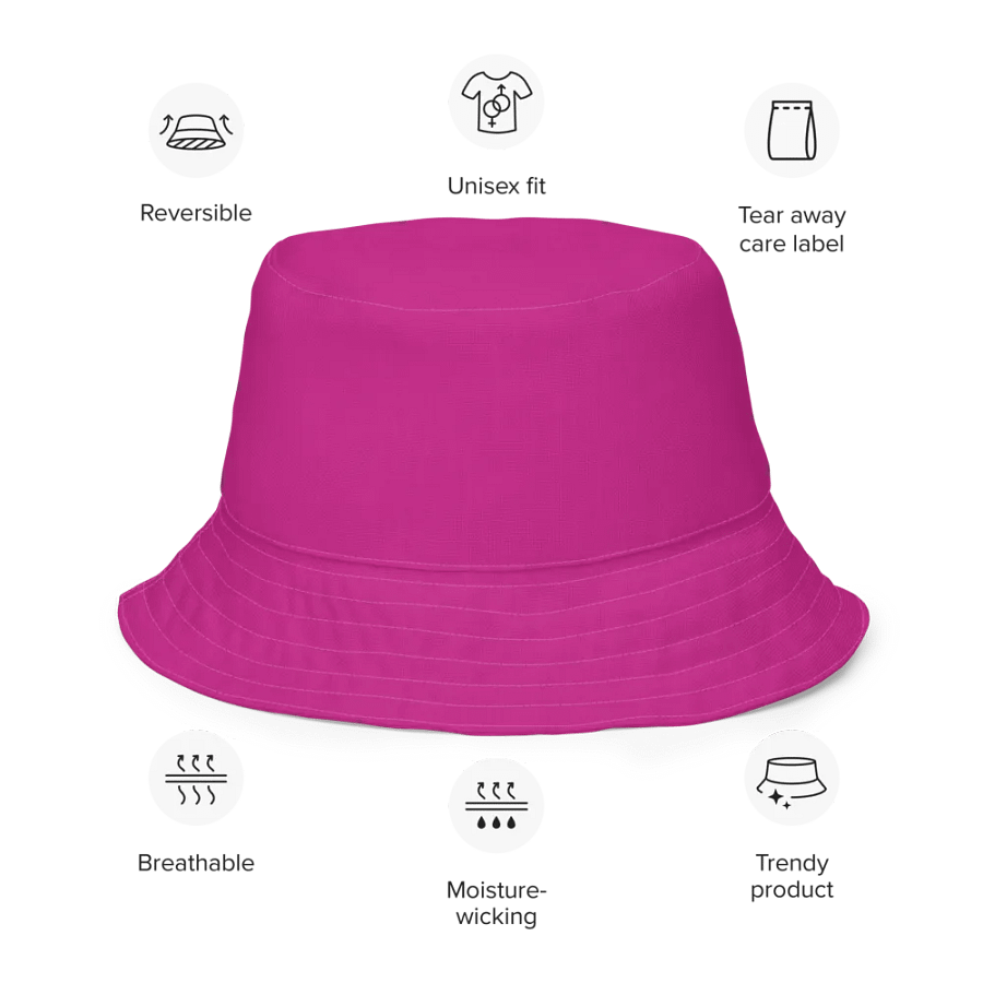 Peacock Pattern Fuchsia Reversible Bucket Hat product image (7)