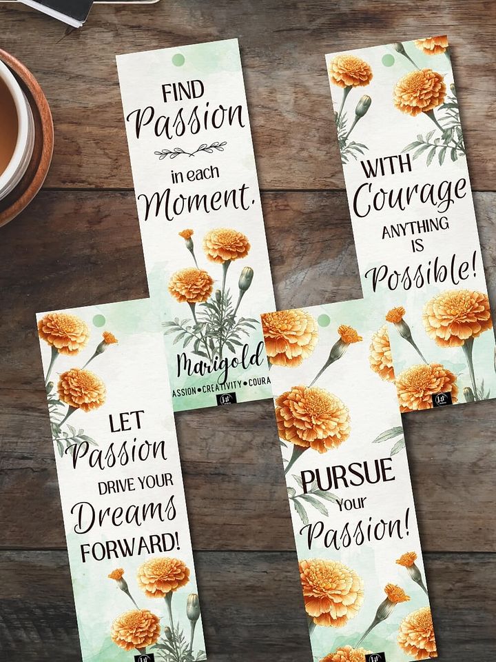 FREE Marigold Bookmark Printable, Inspirational Sayings With October's Birth Month Flower product image (1)