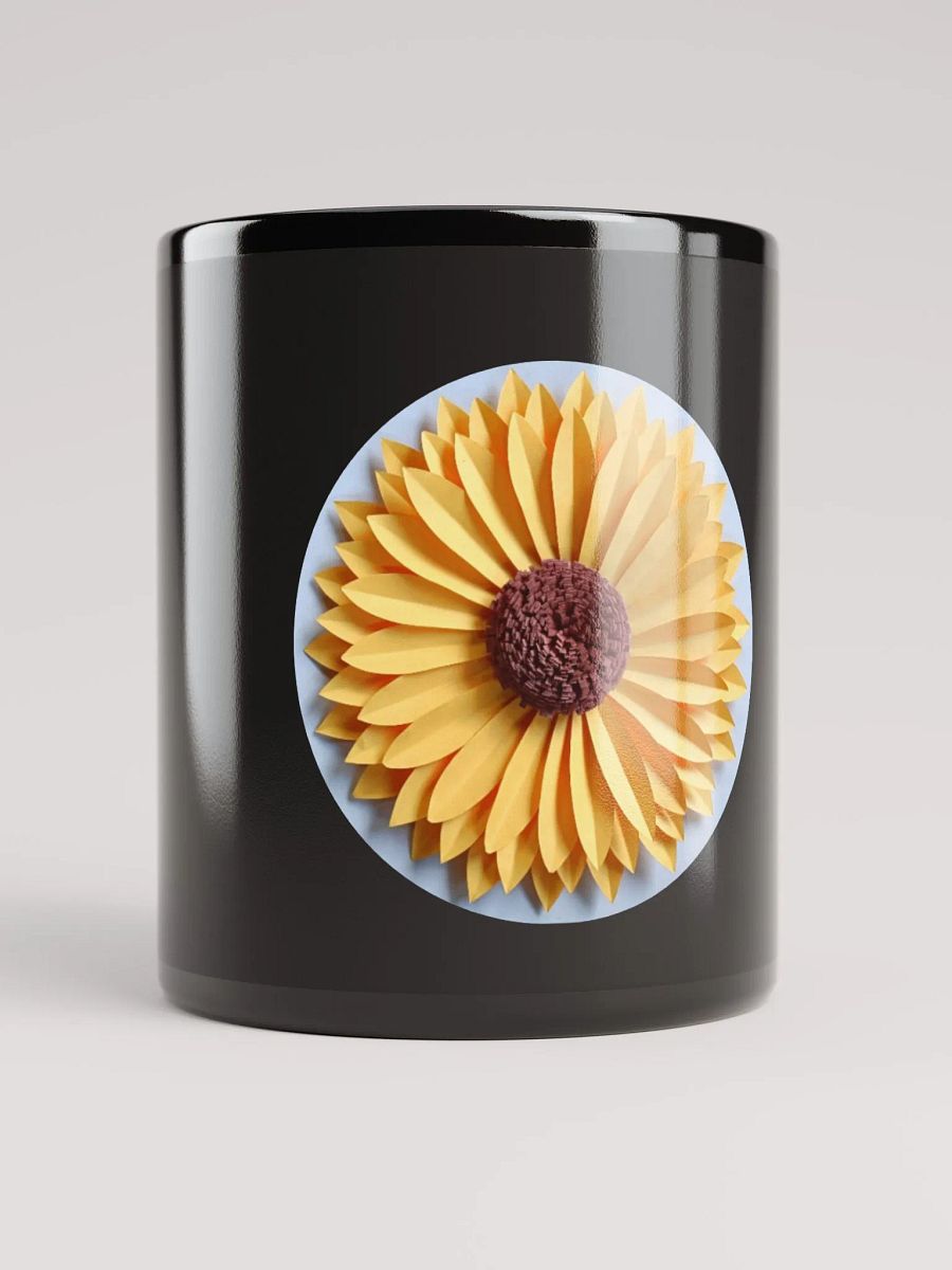 Black coffee Cup With Flower print product image (9)