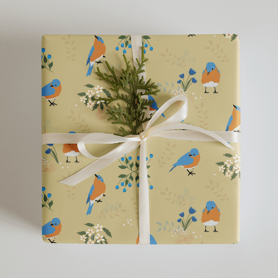 Bluebird Wrapping Paper Set 1 in Tan product image (7)