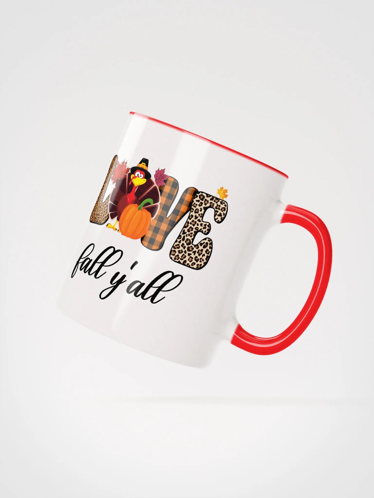 Love Fall Y'all Turkey Pumpkin Colorful Mug product image (3)